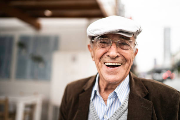 portrait of a senior man in the street