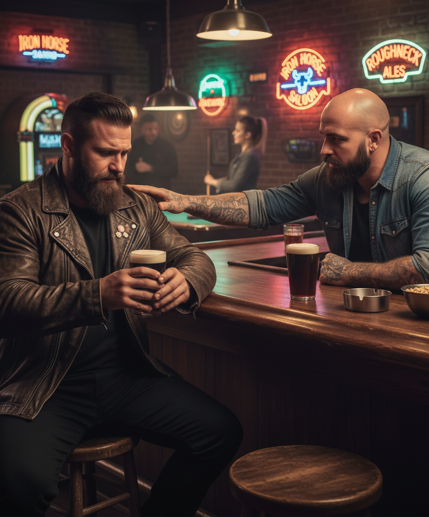 hombre en un bar masculino